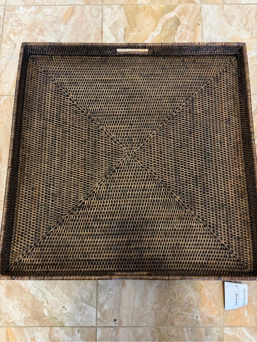 Tahari Brown Woven Square Serving Tray